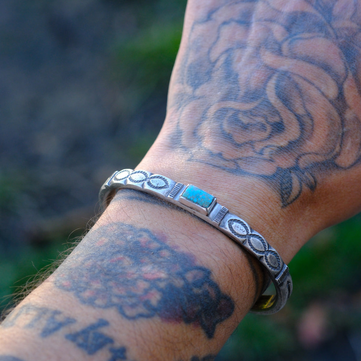 Joe O'Neill Turquoise Stamped Cuff Bracelet