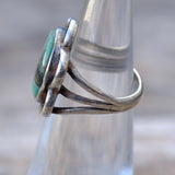 Vintage Sterling Turquoise Ring 3.5