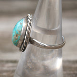 Vintage Sterling Turquoise Roper Ring 6.5