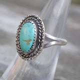 Vintage Sterling Turquoise Ring 5.25