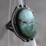 Vintage Sterling Turquoise Ring 4.25