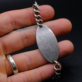 Vintage Sterling Military ID Bracelet 7"