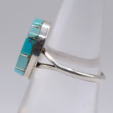 Vintage Sterling Turquoise Inlay Ring 6.25