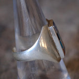 Vintage Sterling Multistone Inlay Ring 8.5