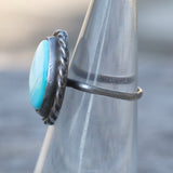 Vintage Sterling Turquoise Roper Ring 4.75