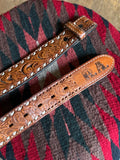 Vintage Hand Tooled Brown Leather ‘RETA’ Belt