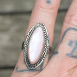 Vintage Sterling Mother Of Pearl Ring 6.25