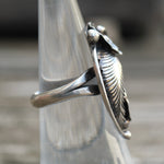 Vintage Sterling Silver Leaf Ring 5.5