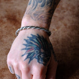 Vintage Sterling Silver Braided Cuff Bracelet 6"