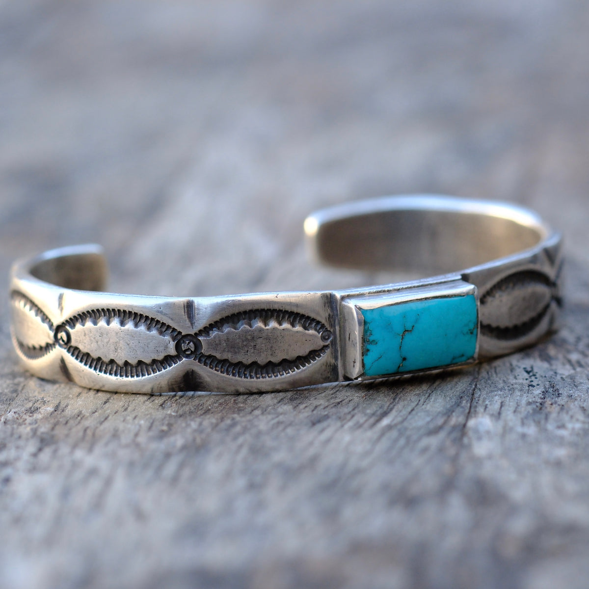 Joe O'Neill Turquoise Stamped Cuff Bracelet