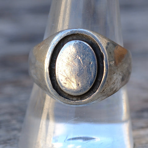 Vintage Sterling Silver Signet Ring 10
