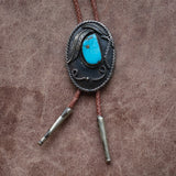 Vintage Turquoise Feather Bolo Tie