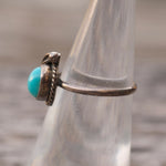 Vintage Sterling Turquoise Feather Ring 5