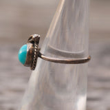 Vintage Sterling Turquoise Feather Ring 5