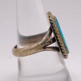Vintage Sterling Turquoise Roper Ring 10