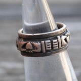 Vintage Sterling Claddagh Spinner Ring 4.25