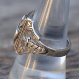 Vintage Sterling DeMolay Signet Ring 9.75