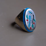 Vintage Sterling Inlaid Blue Jay Ring 10