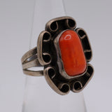 Vintage Sterling Coral Florette Ring 6