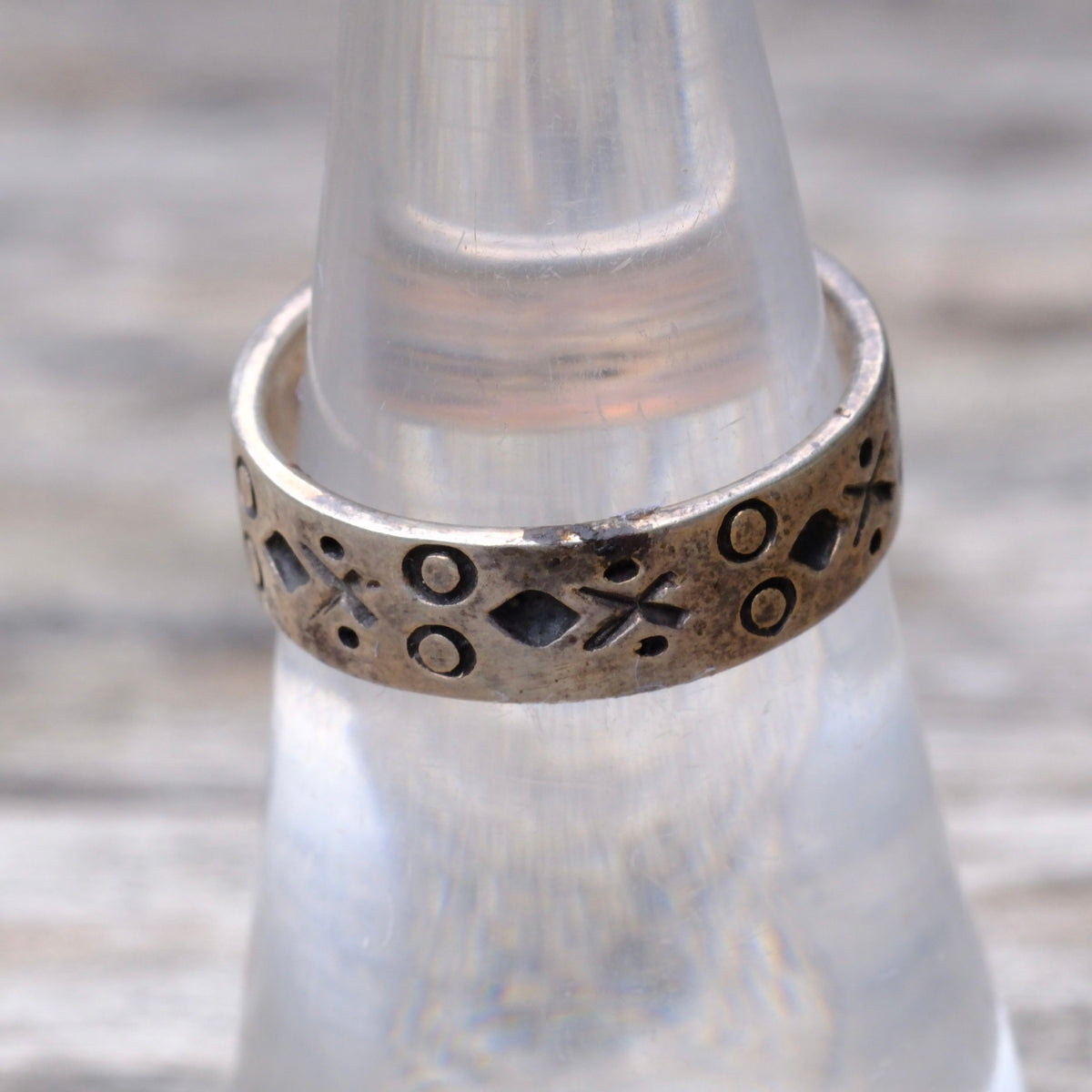 Vintage Sterling Stamped Band Ring 6