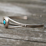 Vintage Sterling Turquoise Shadowbox Cuff