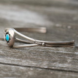 Vintage Sterling Turquoise Shadowbox Cuff
