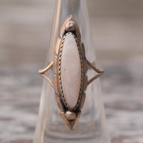 Vintage Sterling Mother Of Pearl Ring 6