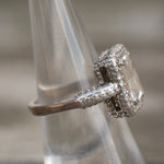 Vintage Sterling CZ Cocktail Ring 6.25