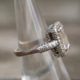Vintage Sterling CZ Cocktail Ring 6.25