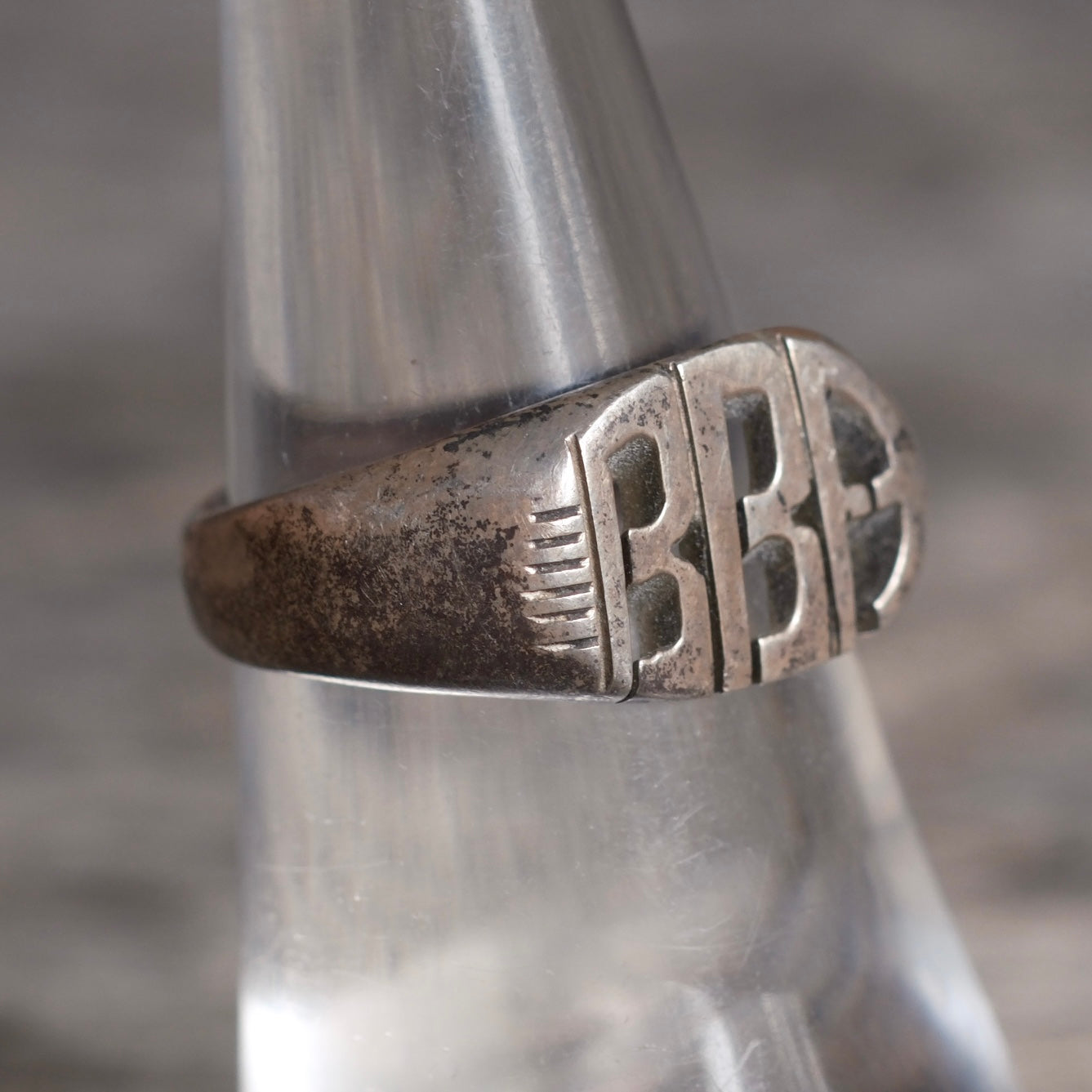 Vintage Sterling BBA Initial Ring 6.5