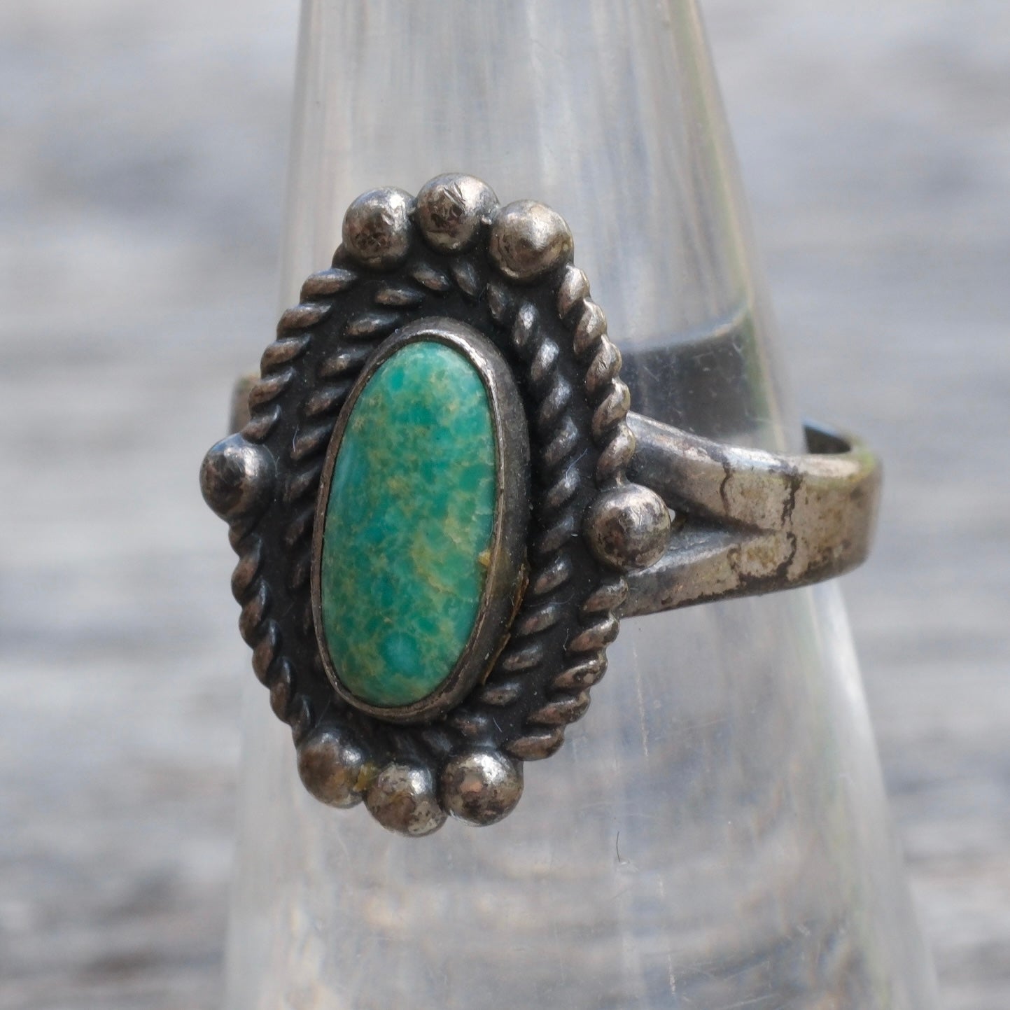Vintage Sterling Turquoise Ring 6.5
