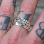 Vintage Sterling Silver Harley Davidson Ring 11