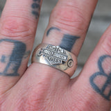 Vintage Sterling Silver Harley Davidson Ring 11