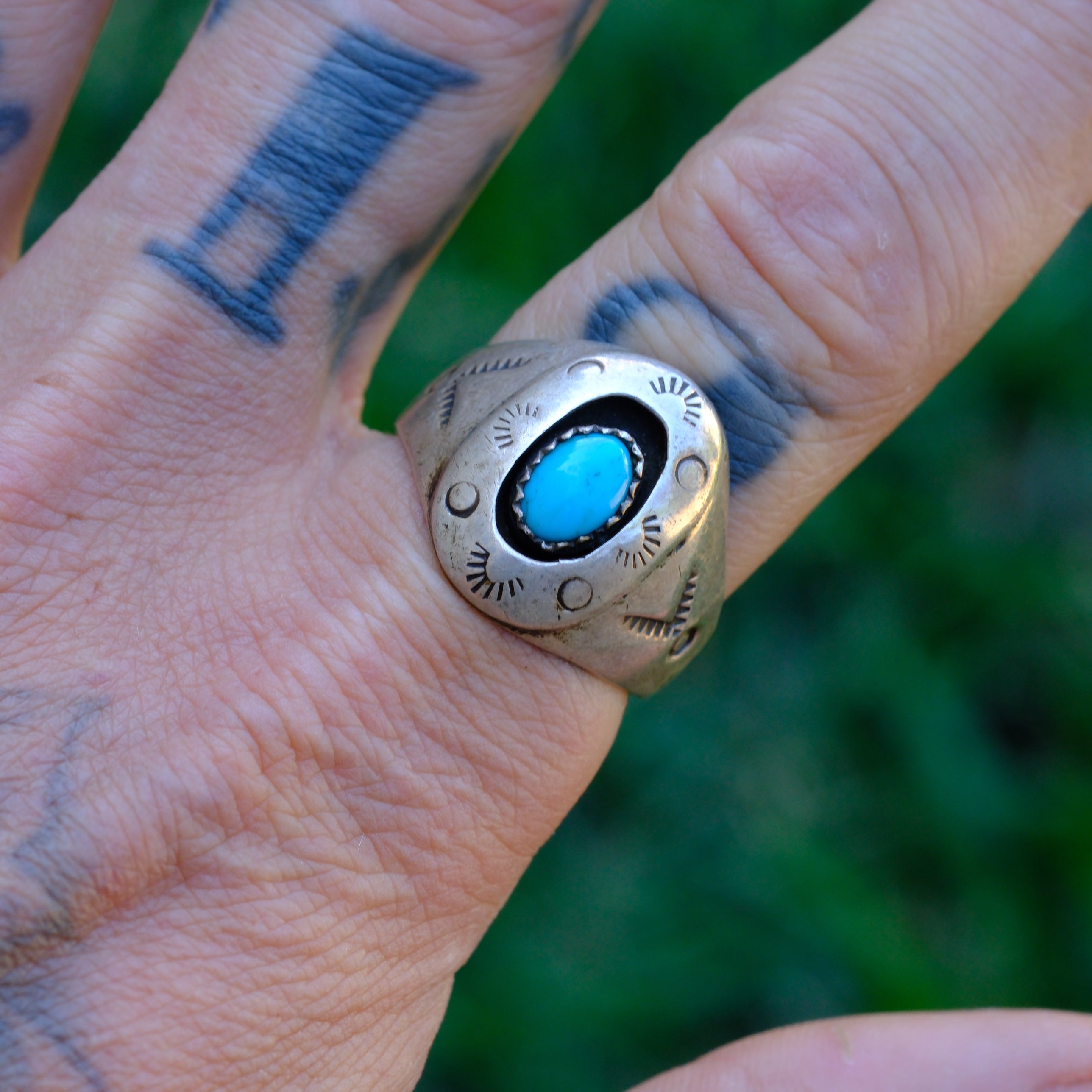 Vintage Sterling Stamped Shadowbox Ring 11