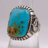 Vintage Sterling Turquoise Horseshoe Ring 9.25