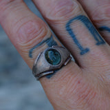 Vintage Sterling Glass Deco Ring 10.5