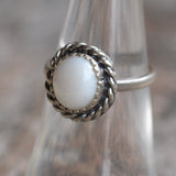 Vintage Sterling Mother Of Pearl Ring 6