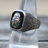 Vintage Sterling Crest Signet Ring 8.75