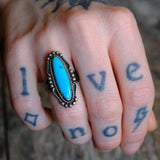 Vintage Sterling Turquoise Ring 6.25