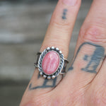 Vintage Sterling Rhodonite Roper Ring 7