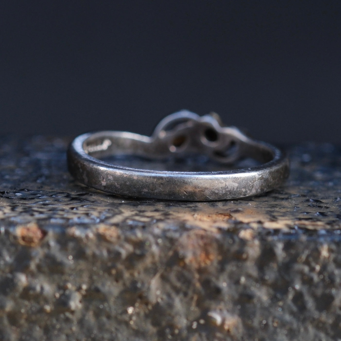 Vintage Sterling and Gold Leaf Band Ring 5.75