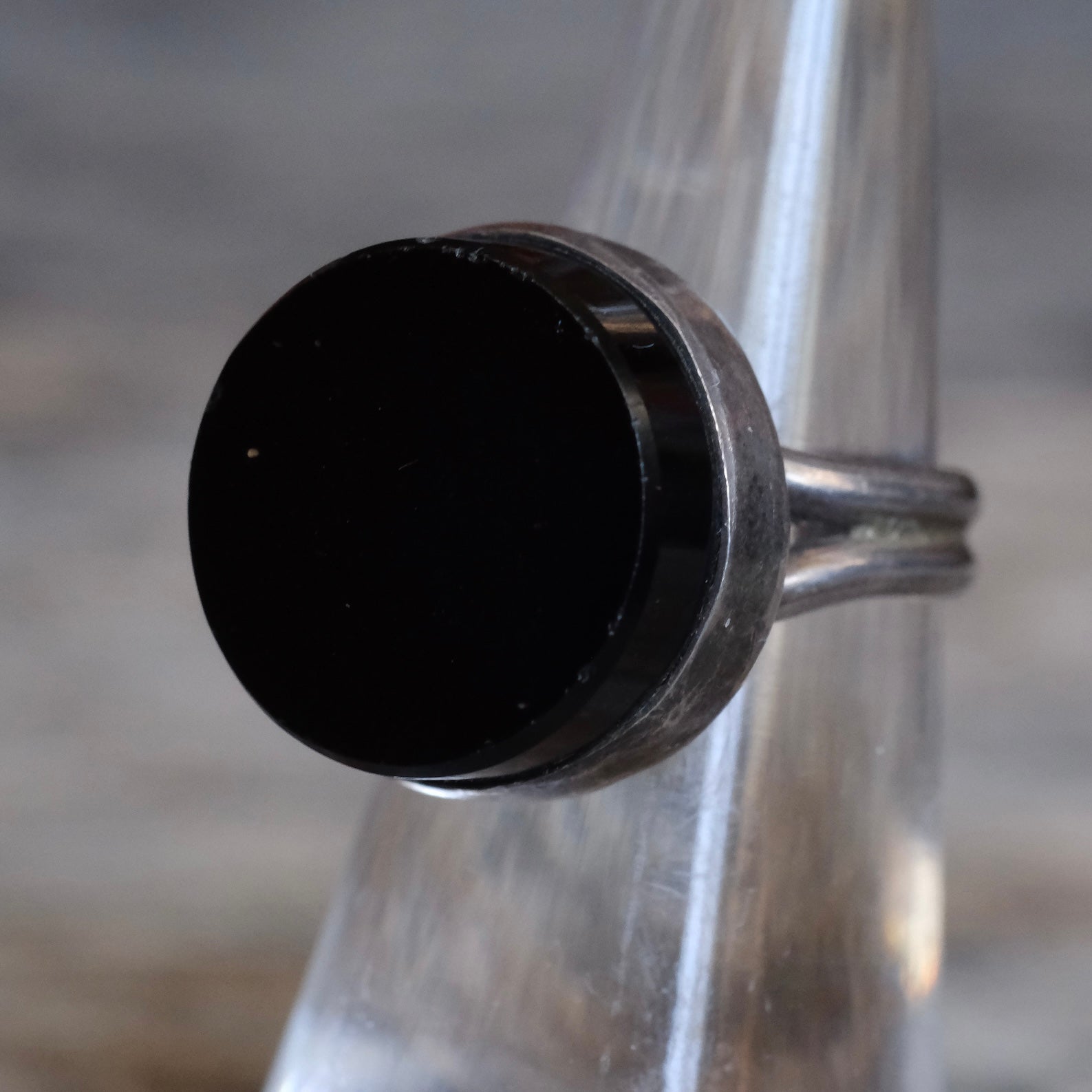 Vintage Sterling Onyx Ring 5