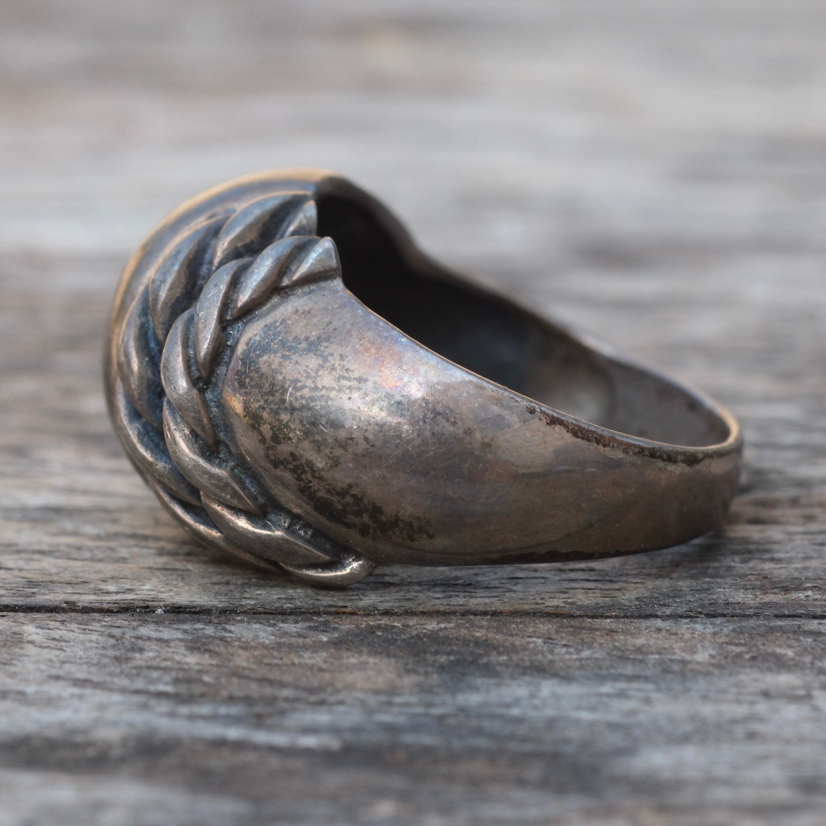 Vintage Sterling Silver Modernist Band 8.75