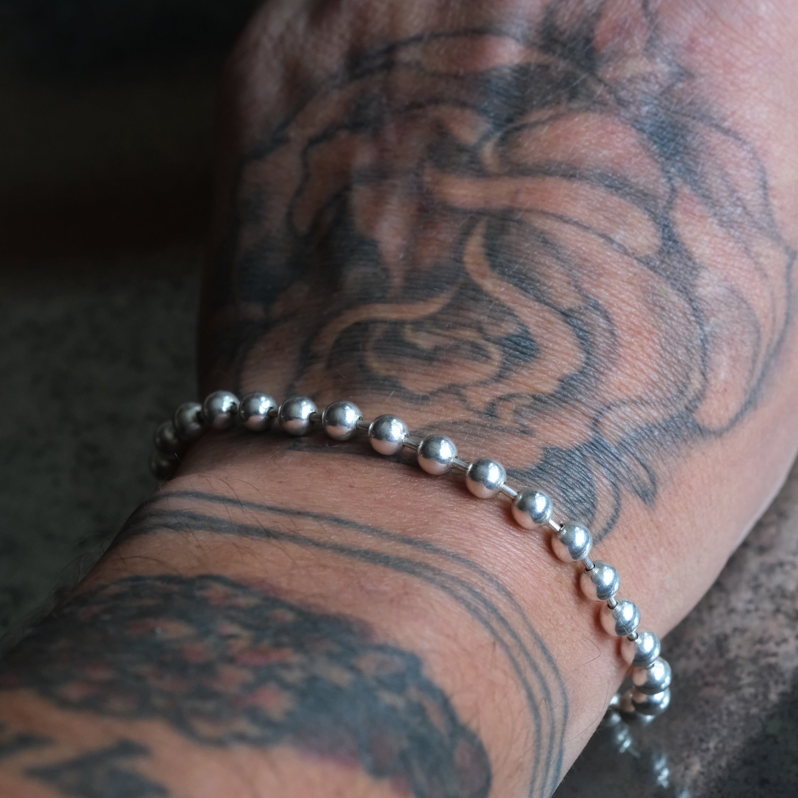Vintage Sterling Silver Ball Chain Bracelet 7"