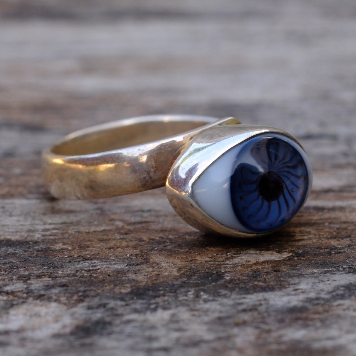 Vintage Sterling Eye Ball Ring 7.75