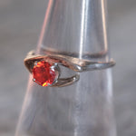 Vintage Sterling Red Glass Ring 7