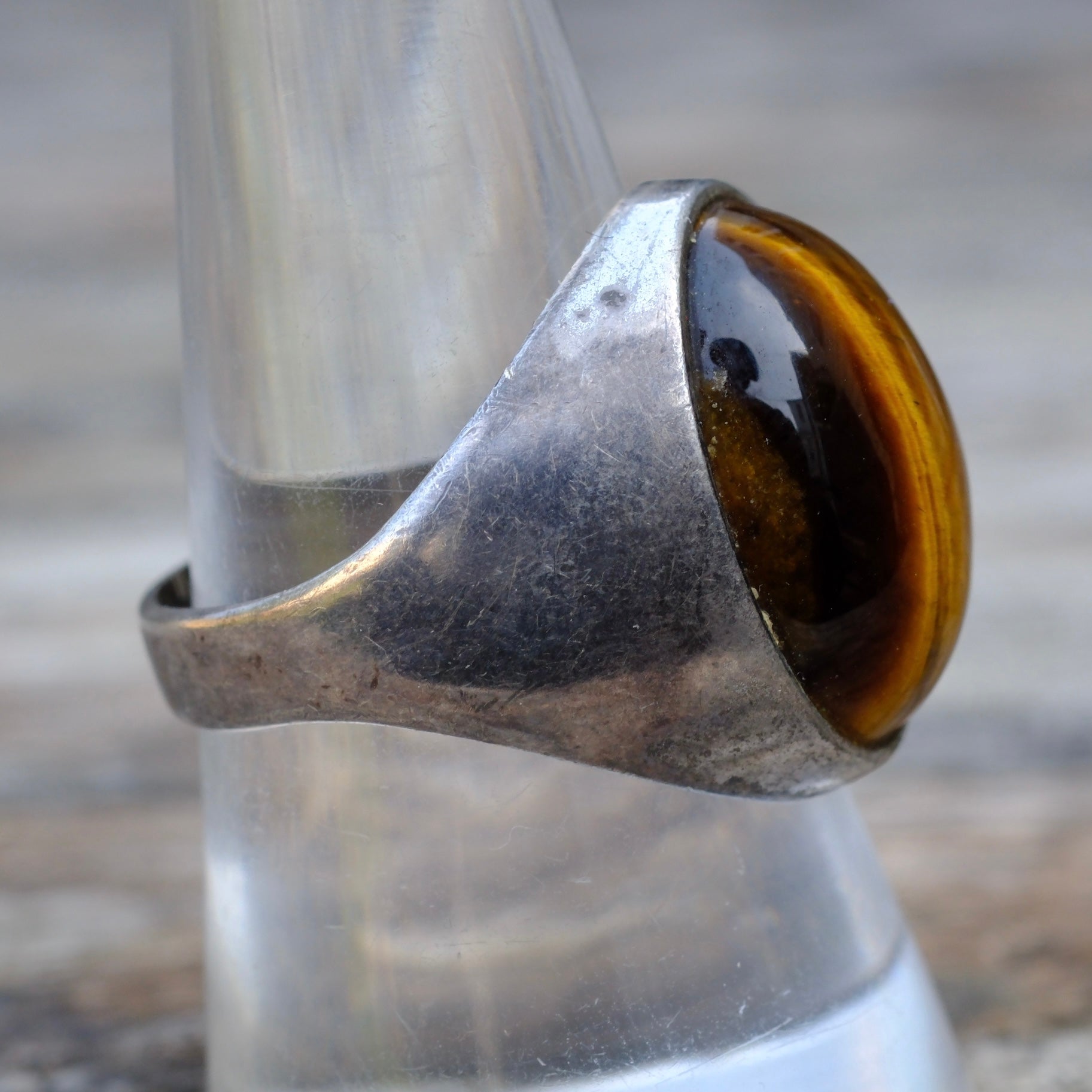 Vintage Sterling Tigers Eye Ring 9