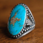 Vintage Sterling Turquoise Arrowhead Ring 7.5