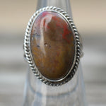 Vintage Sterling Jasper Roper Ring 6