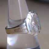 Vintage Sterling Natural Opal Signet Ring 9